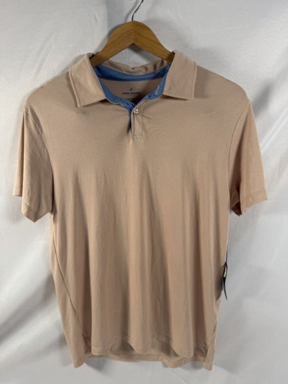 Daniel Hechter Mens Polo Tan Collared Medium NWT Golf Travel Lightweight Beach